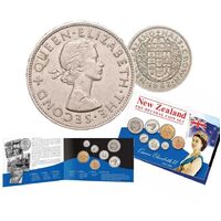 1953-65 NZ Queen Elizabeth II Predecimal 7-Coin Type Set