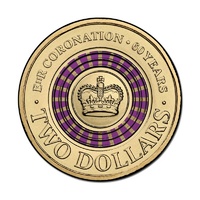 2013 $2 Purple QEII Coronation Coin in 2x2 Flip Worn/Circulated