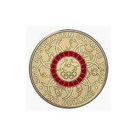 2016 $2 Red Olympic Ring - Rio Olympics Coloured Uncirculated Coin