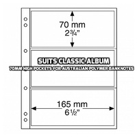 Lighthouse NUMIS 3c Banknote Classic Album Sheets 10 Pack 3 x 165 x 70mm Spaces Per Sheet