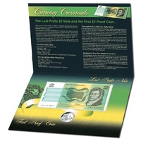 $2 Last Prefix Note First Proof Coin Premium Changeover Pack Unc
