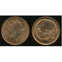 1 x 1987 Uncirculated 1c Royal Australian Mint