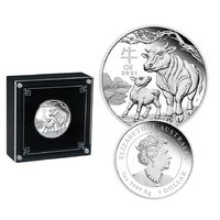 2021 $1 Lunar Ox 1oz Silver Proof Coin