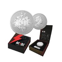 2021 $1 AC/DC 1oz Silver Frosted Uncirculated  Coin