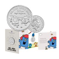  2021 50th Anniversary of Mr Men Mr Strong & Little Miss Giggles £5 CuNi BU Coin