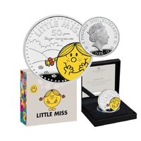 2021 £2 Little Miss Sunshine- 50th Anniversary of Mr. Men 1oz Silver Coloured Proof Coin