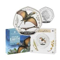 2021 50p Dimorphodon Colour Silver Proof Coin