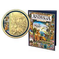 2021 20c Animalia 35th Anniversary Gold Plated Colour Print Uncirculated Coin - Deluxe Book