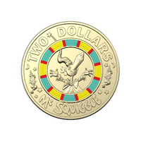 2019 $2 Mr Squiggle 60th Anniversary Multi Coloured Coin in 2x2 Flip