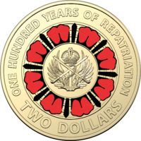 2019 $2 A Hundred Years Of Repatriation Coloured Coin Circulated in 2x2 Flip