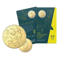 2020 Round 50c Tokyo Games Australian Olympic Team Gold Plated Uncirculated 