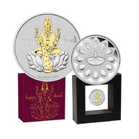 2020 Diwali 1 Oz Silver Guilded Medallion