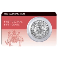 1966 First Decimal Round Fifty Cents Uncirculated Coin Pack 