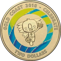 2018 $2 Commonwealth Games Blue Coloured Uncirculated Coin