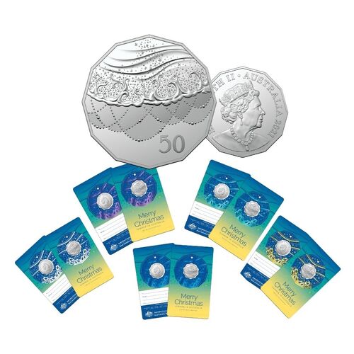 1 x 2021 50c Christmas Cupro-Nickel UNC