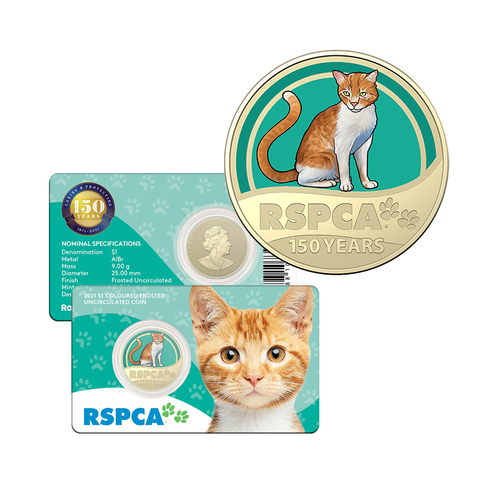 2021 $1 Cat - 150th Anniversary Of The RSPCA UNC