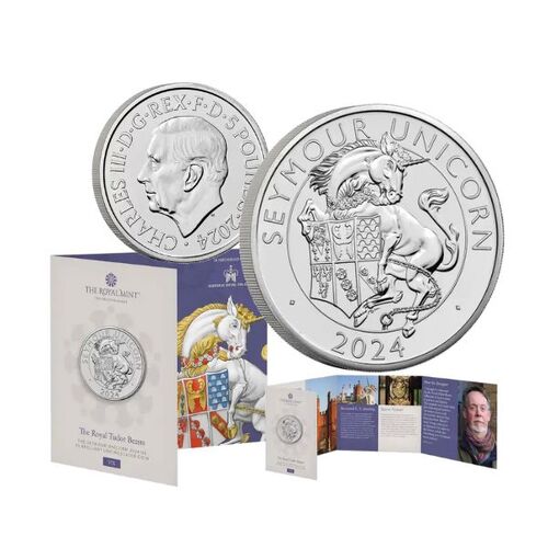 2024 £5 Royal Tudor Beasts The Seymour Unicorn BUNC