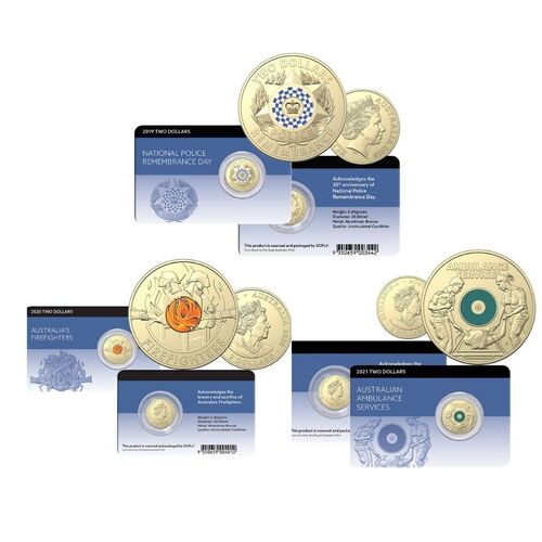 Emergency Services Coloured $2 Coin  Pack Combo