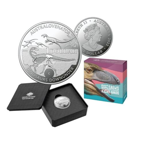 2022 $1 C Mintmark Dinosaurs Downunder Silver Proof Coin