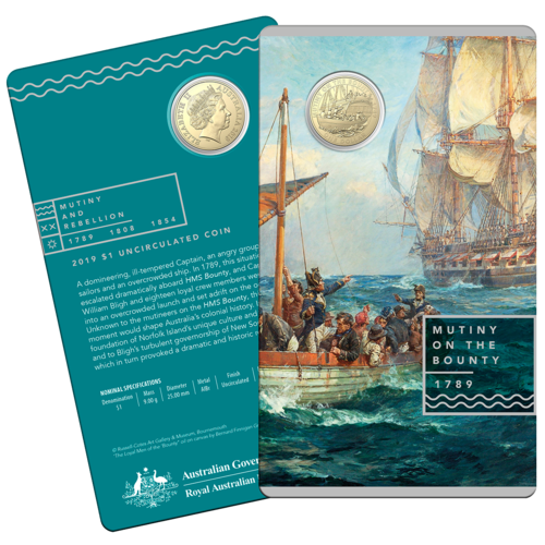 2019 $1 Mutiny and Rebellion – The Bounty 1789 Uncirculated Coin