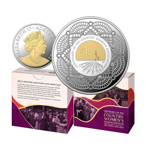 2022 $1 Country Women's Association Centenary 1/2oz Silver Proof Coin