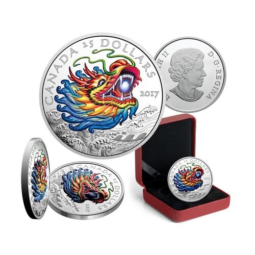 2017 Canada Dragon Boat Festival Coloured Silver Proof Coin