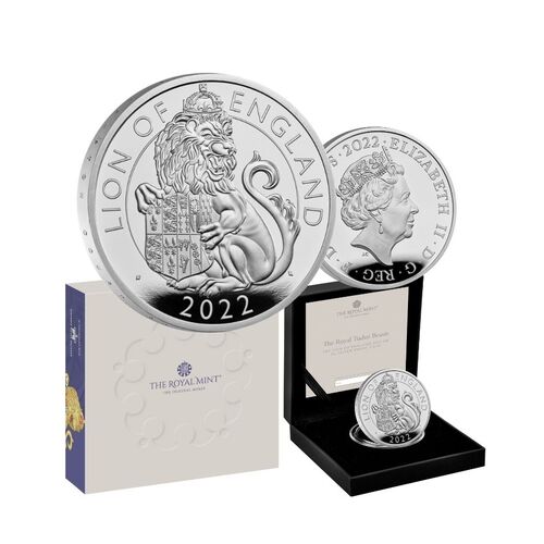2022 £2 Royal Tudor Beasts The Lion of England 1oz Silver Proof Coin