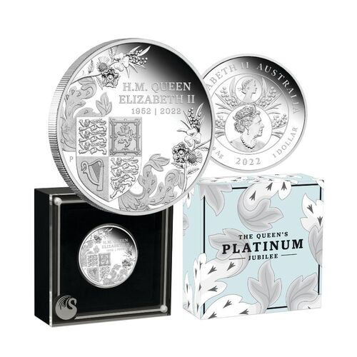 2022 $1 Queen Elizabeth II's Platinum Jubilee 1oz Silver Proof Coin