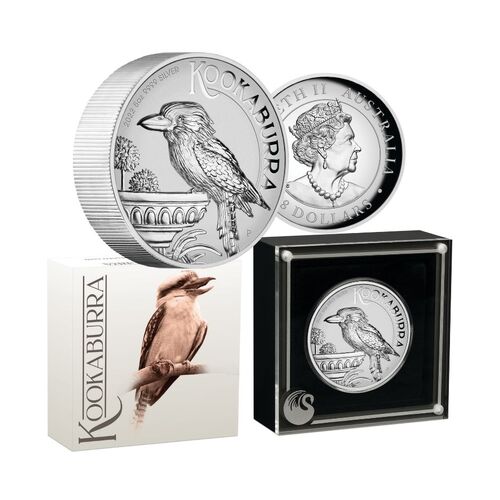 2022 $8 Australian Kookaburra 5oz Silver Incused Coin