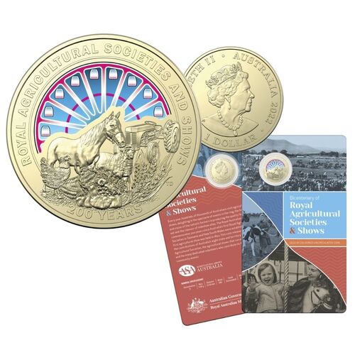 2022 $1 Bicentenary of the Royal Agricultural Society Coloured UNC