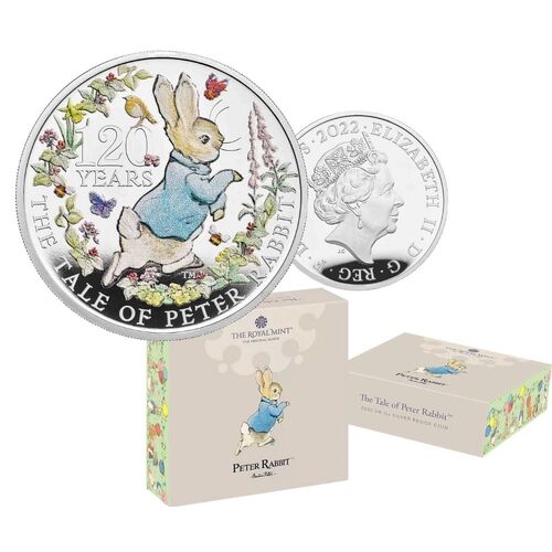 2022 £2 The Tale of Peter Rabbit 120th Anniversary Coloured 1oz Silver Proof Coin