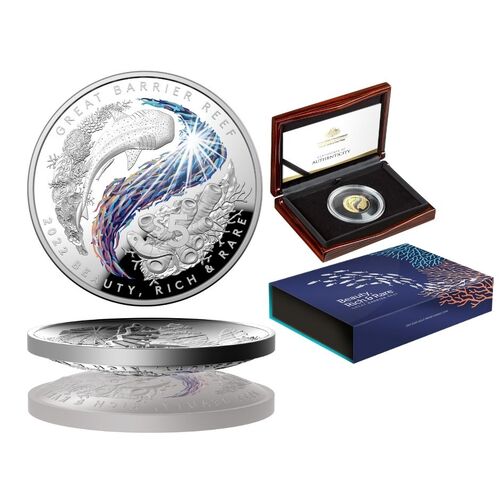 2022 $5 Great Barrier Reef Colour Silver Proof Domed Coin