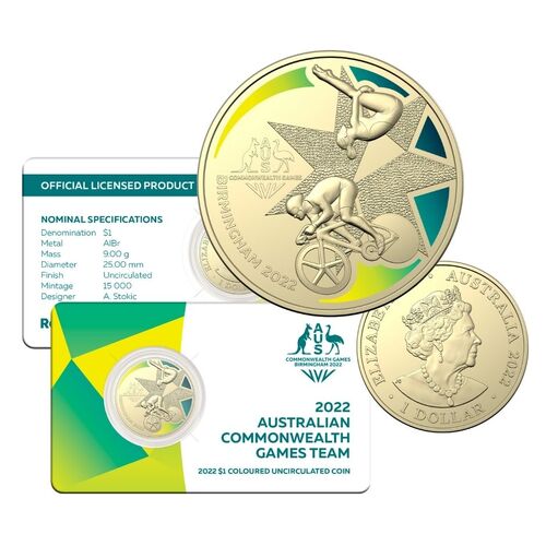 2022 $1 Commonwealth Games Coloured UNC
