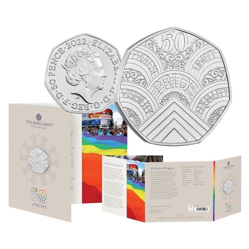  2022 50p 50 Years of Pride Cupro-Nickle Brilliant UNC