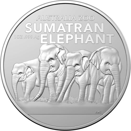 2022 $1 Australia Zoo Sumatran Elephant 1oz Silver Investment Coin