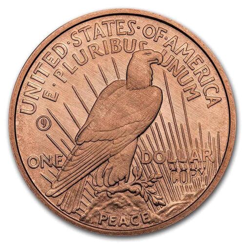 US Peace Dollar 1oz Copper Round