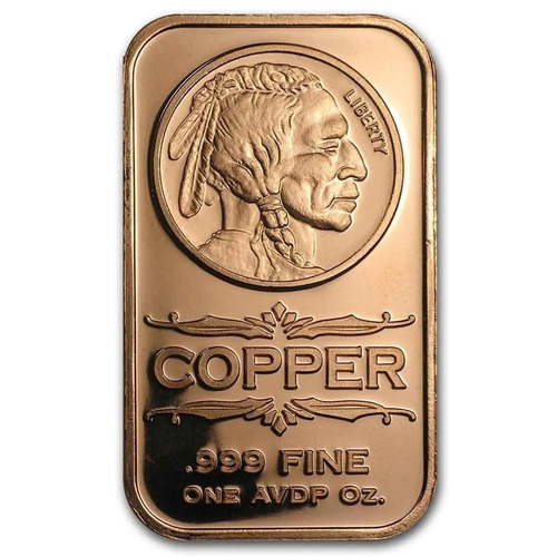 Indian Head 1oz Copper Bar
