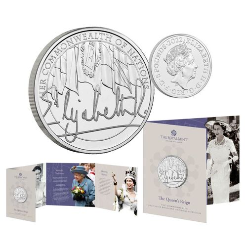 2022 £5 The Queen's Reign The Commonwealth Cupro-Nickel Brilliant UNC