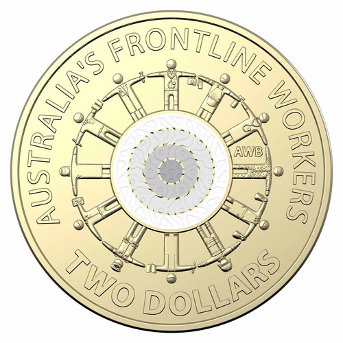 2022 $2 Frontline Workers Coloured Coin AUNC