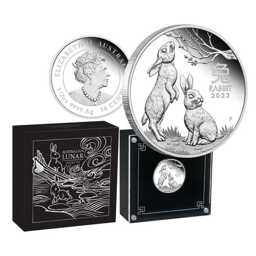 2023 50c Year of the Rabbit 1/2oz Silver Proof Coin