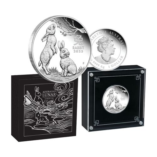 2023 $1 Year of the Rabbit 1oz Silver Proof Coin