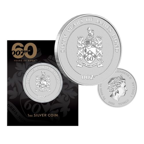 2022 $1 60 Years of Bond – James Bond Crest 1oz Silver Coin In Card 