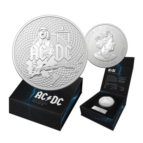 2023 $1 AC/DC Silver Frosted Uncirculated Coin