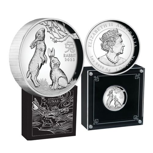 2023 Australian Lunar Series III - Year of the Rabbit 1oz Silver High Relief Coin