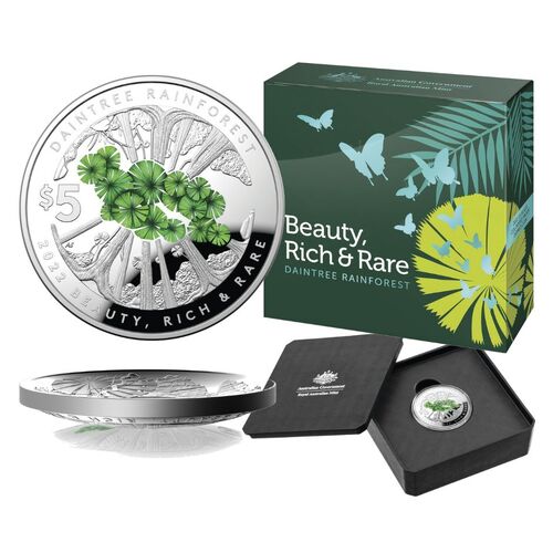 2022 $5 Daintree Forrest - Beauty, Rich & Rare Fine Silver Proof Coin