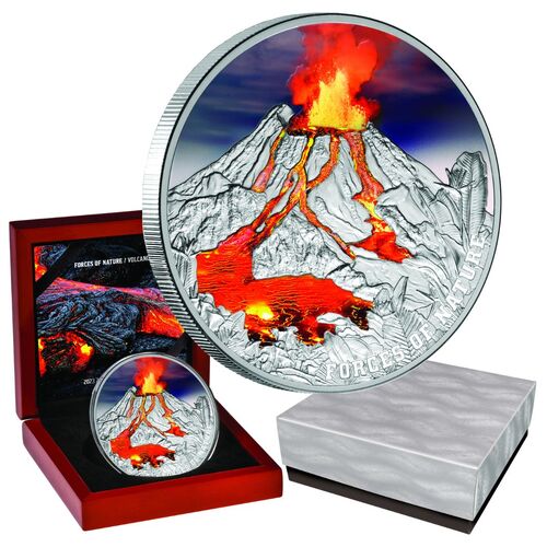 2023 $5 Volcano Ultra-High Relief 2oz Silver Proof Coin