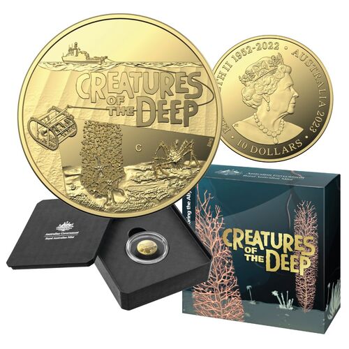 2023 $10 C Mintmark Creatures Of The Deep 1/10oz Gold Proof Coin