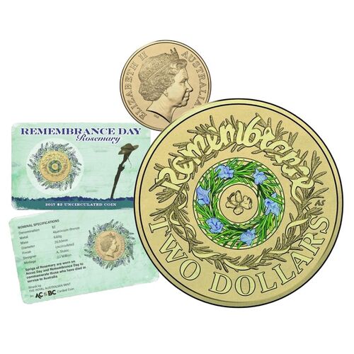2017 $2 Rosemary Carded Coin