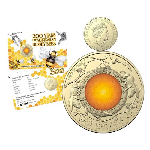 2022 $2 HoneyBee Carded Coin