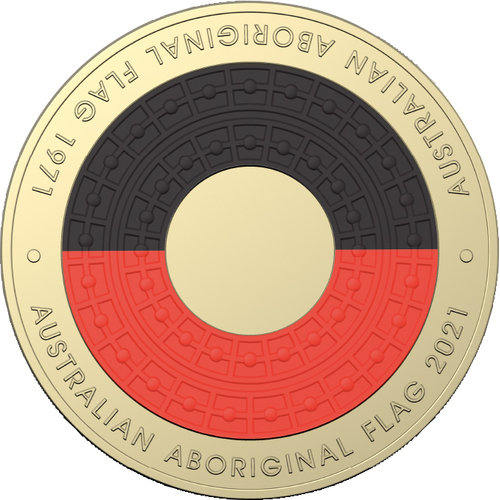 2021 $2 Aboriginal Flag Coloured Coin AUNC